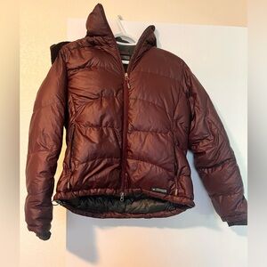 Maroon REI Puffer Jacket with hood